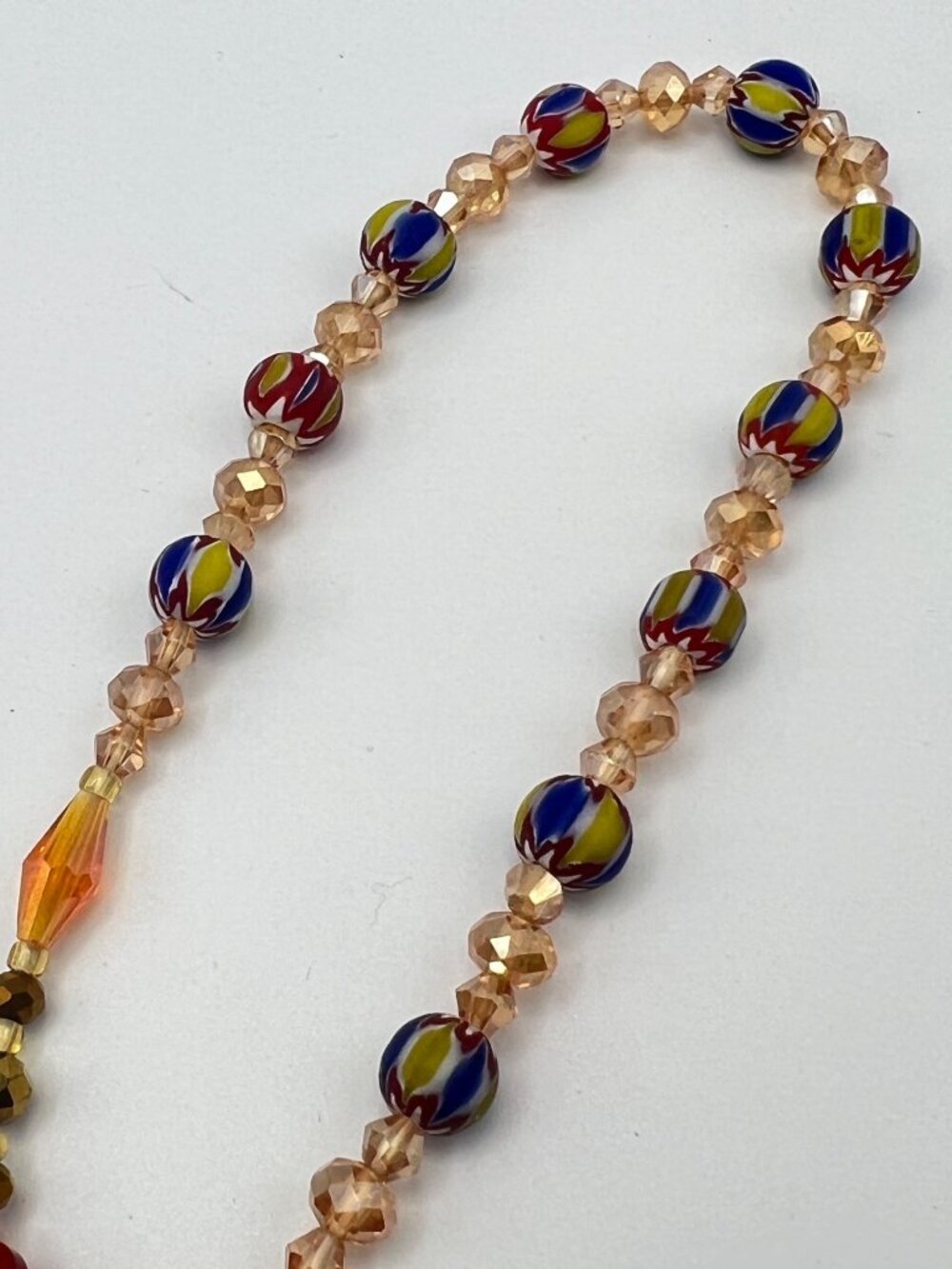 Lot Of 3 Glass Clay Bead Necklaces Multicolor 27" Handmade Boho Festival Layer - Picture 8 of 16